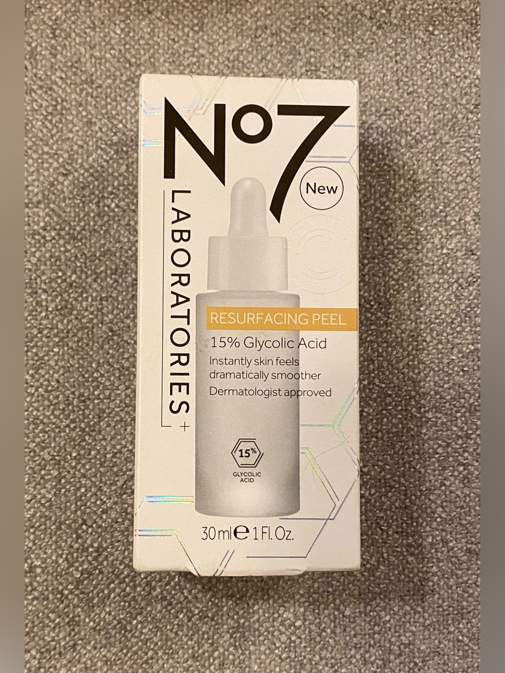 No7 Laboratories Resurfacing Peel 15% Glycolic Acid Sealed NIB 1 Fl Oz